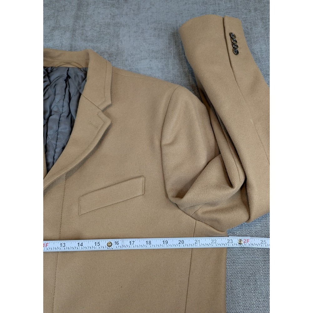 Banana Republic Jacket Men L Camel Tan Wool Cashmere Blend Button Over Coat - Picture 5 of 12